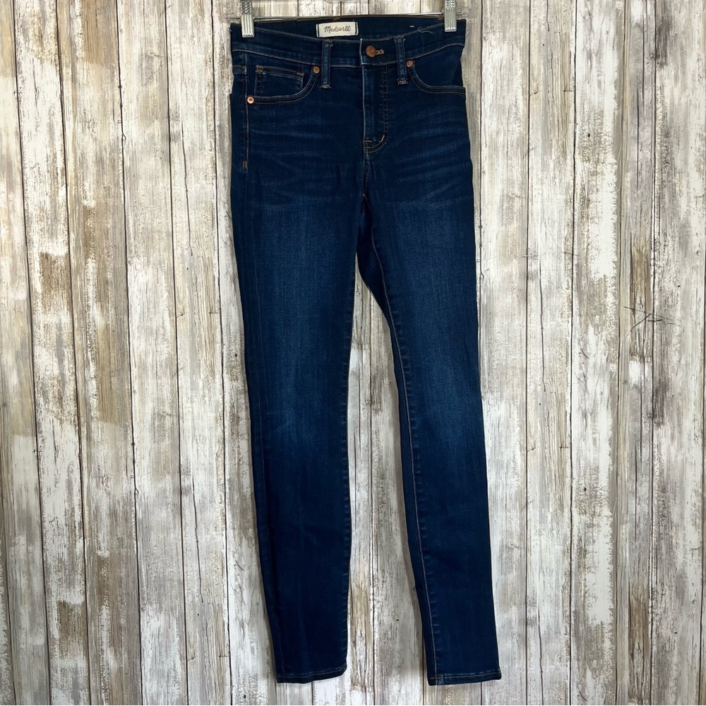 Madewell 9” High Rise Skinny Jeans Dark Wash Size 24 Stretch Denim